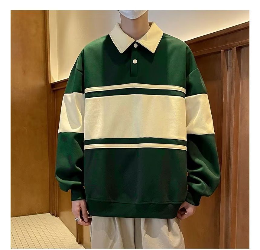 Acrius - Tweekleurig polosweatshirt