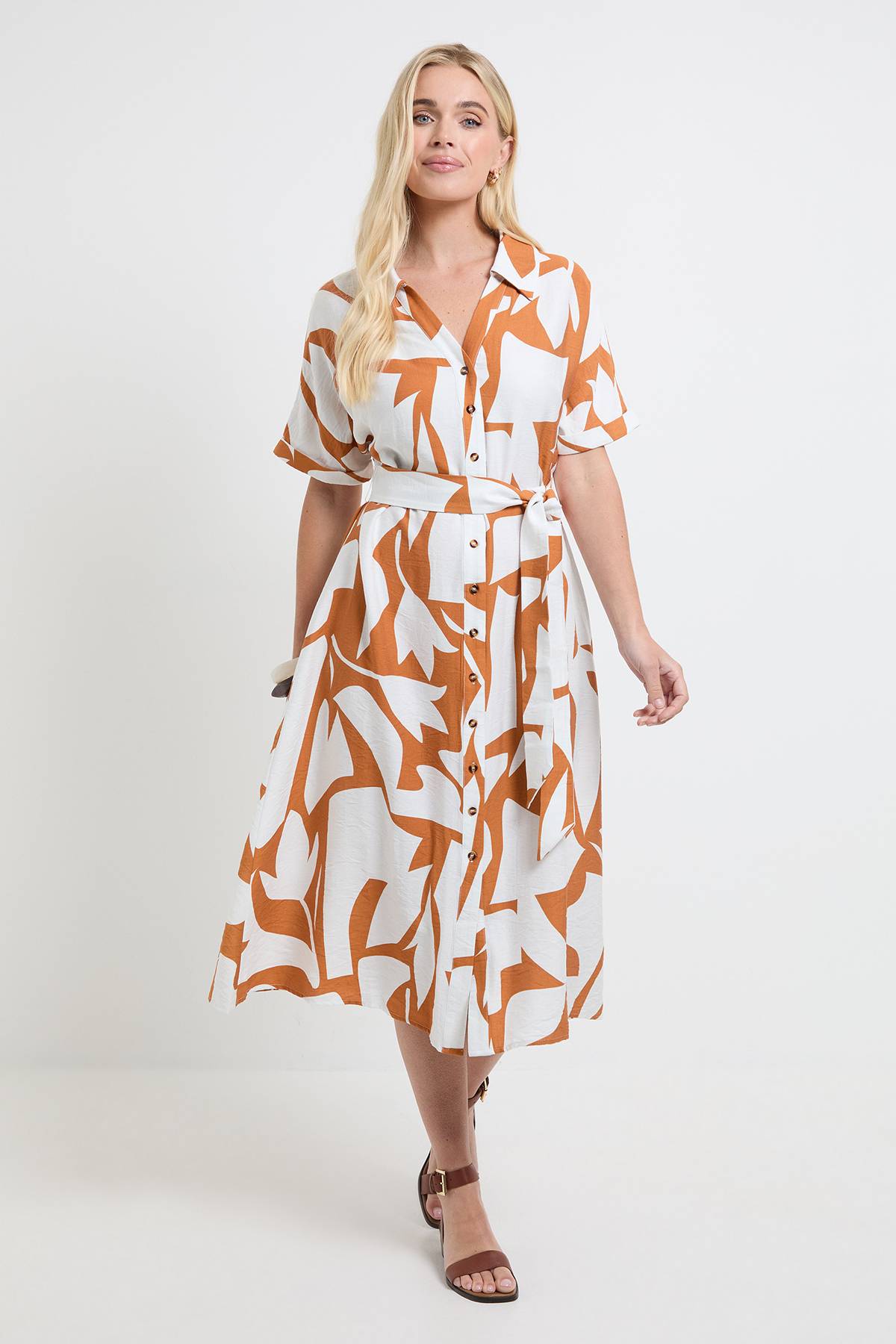 Wallis Robe Chemise À Manches Courtes Motif Abstrait Petite