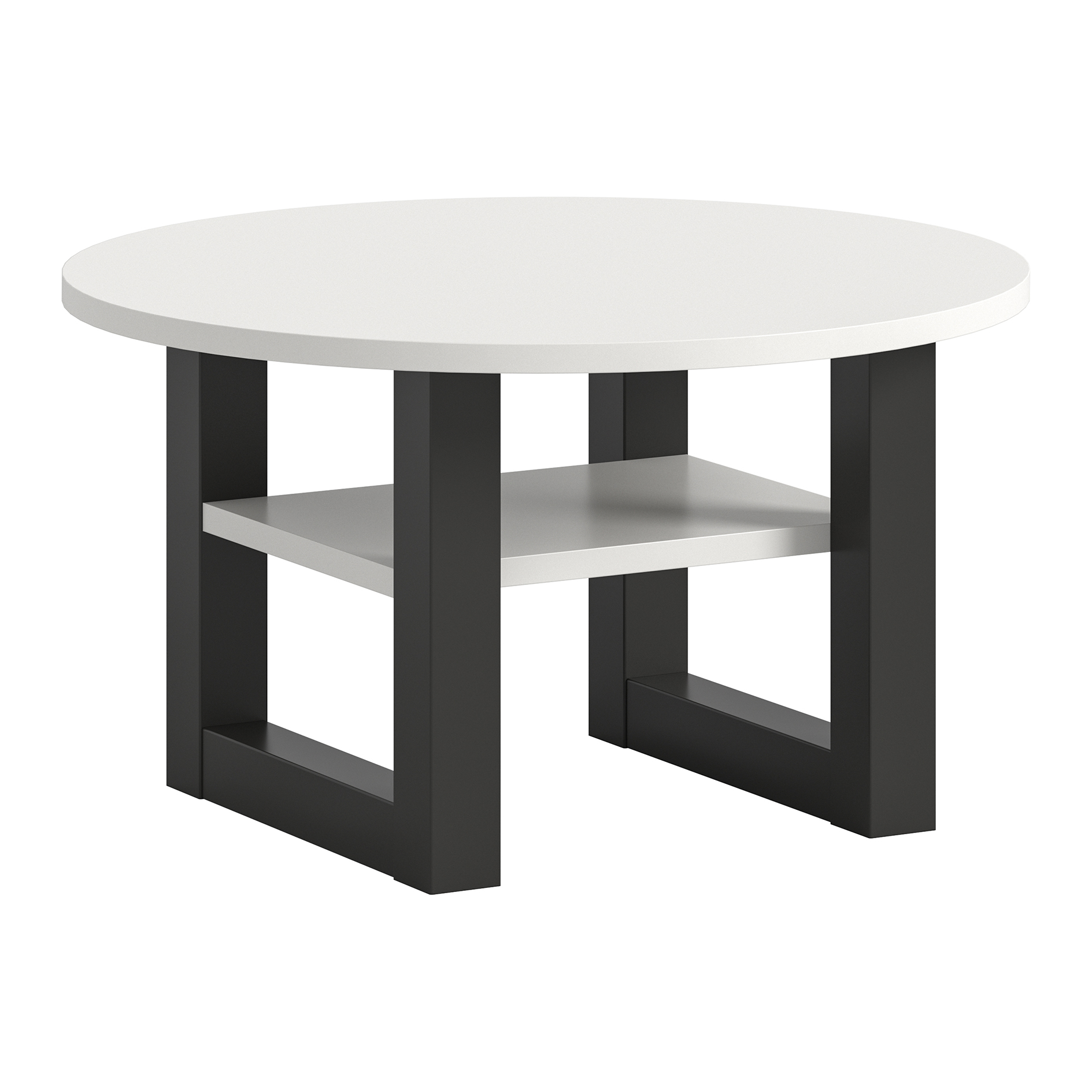Couchtisch - weiß-grau - Ø 75 cm