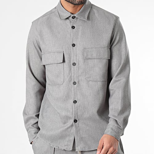 Ensemble Chemise Manches Longues Et Pantalon Jogging Gris