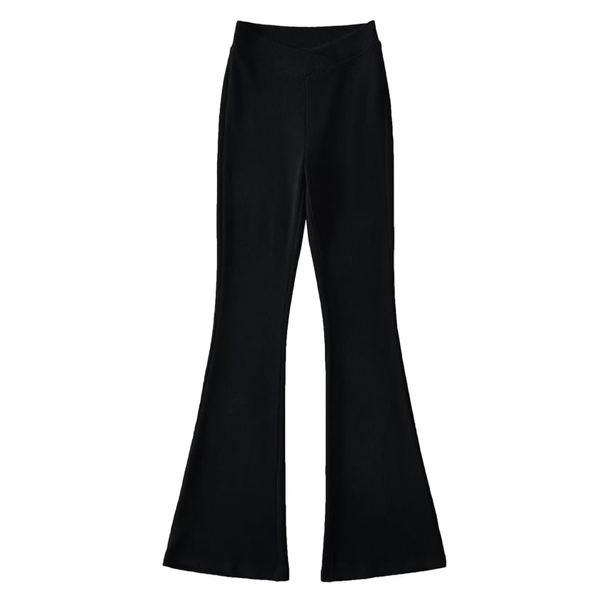 Osion - Hoge taille effen bootcut gebreide broek