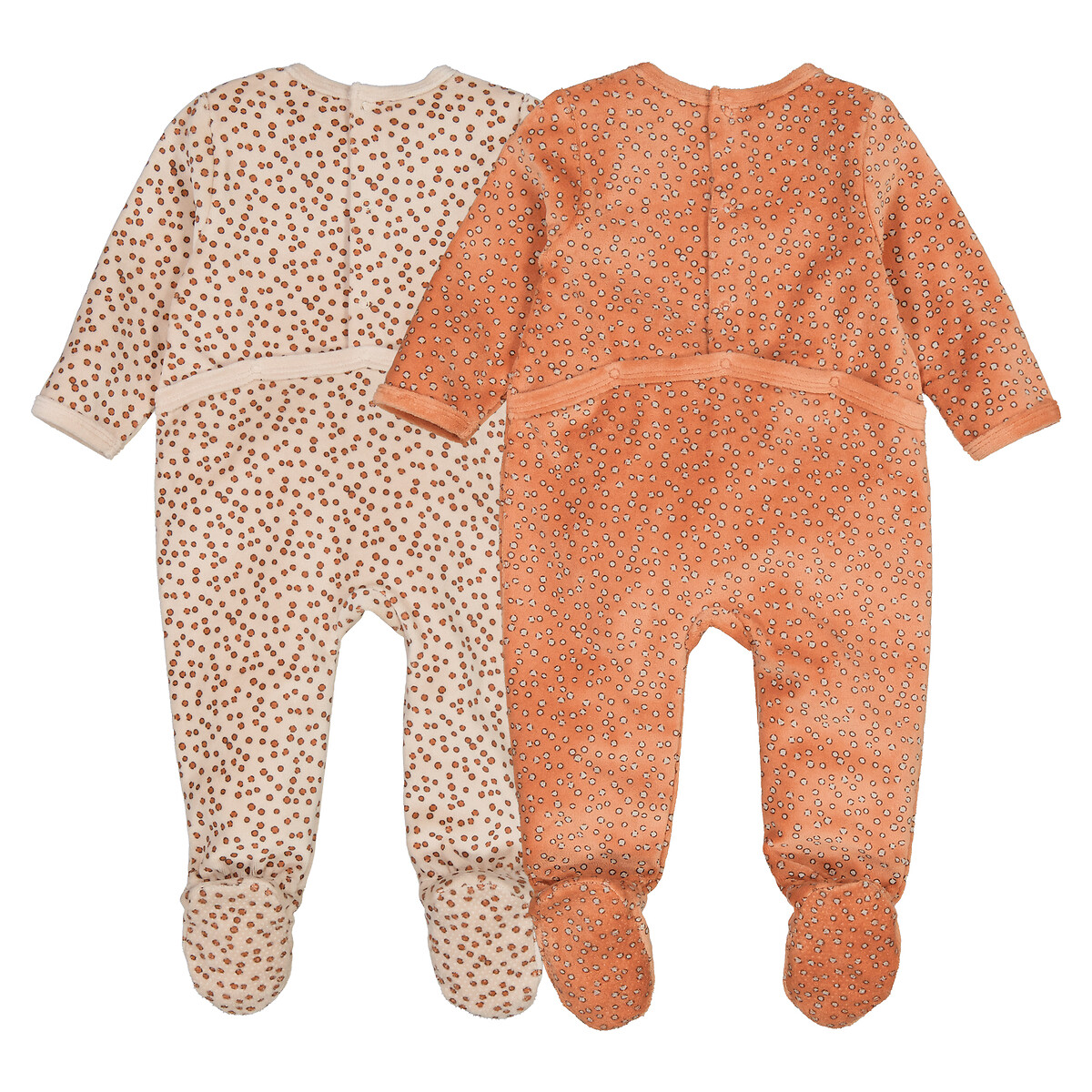 COLEÇÃO LA REDOUTE<br>Conjunto de 2 pijamas de veludo com estampa de manchas