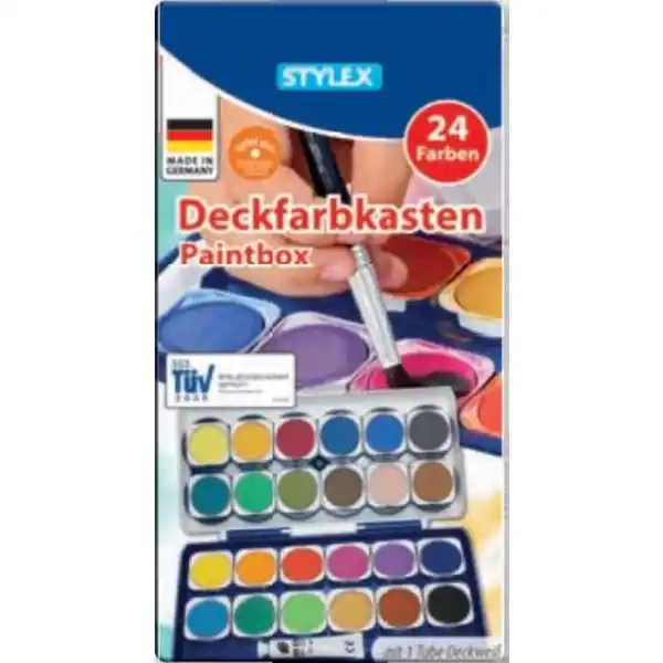 Deckfarbkasten, 24 Farben