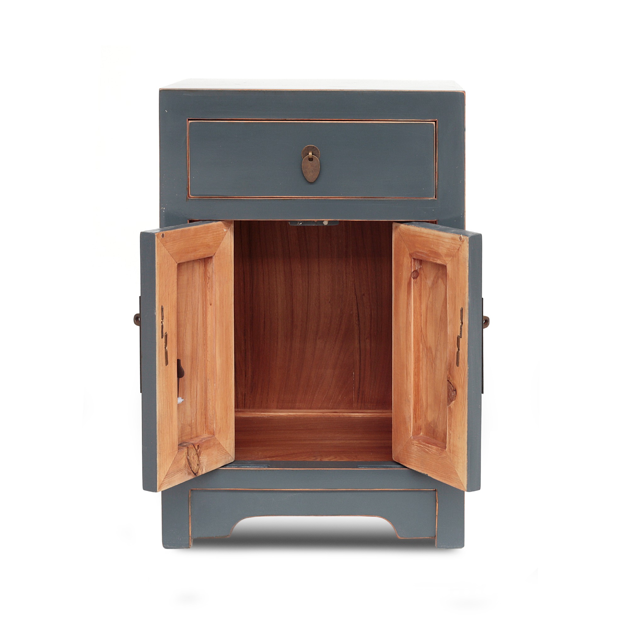 Schrank, 2 Türen, 1 Schublade, blau, gold, T 30 cm, B 40 cm, H 60 cm von fischer's lagerhaus