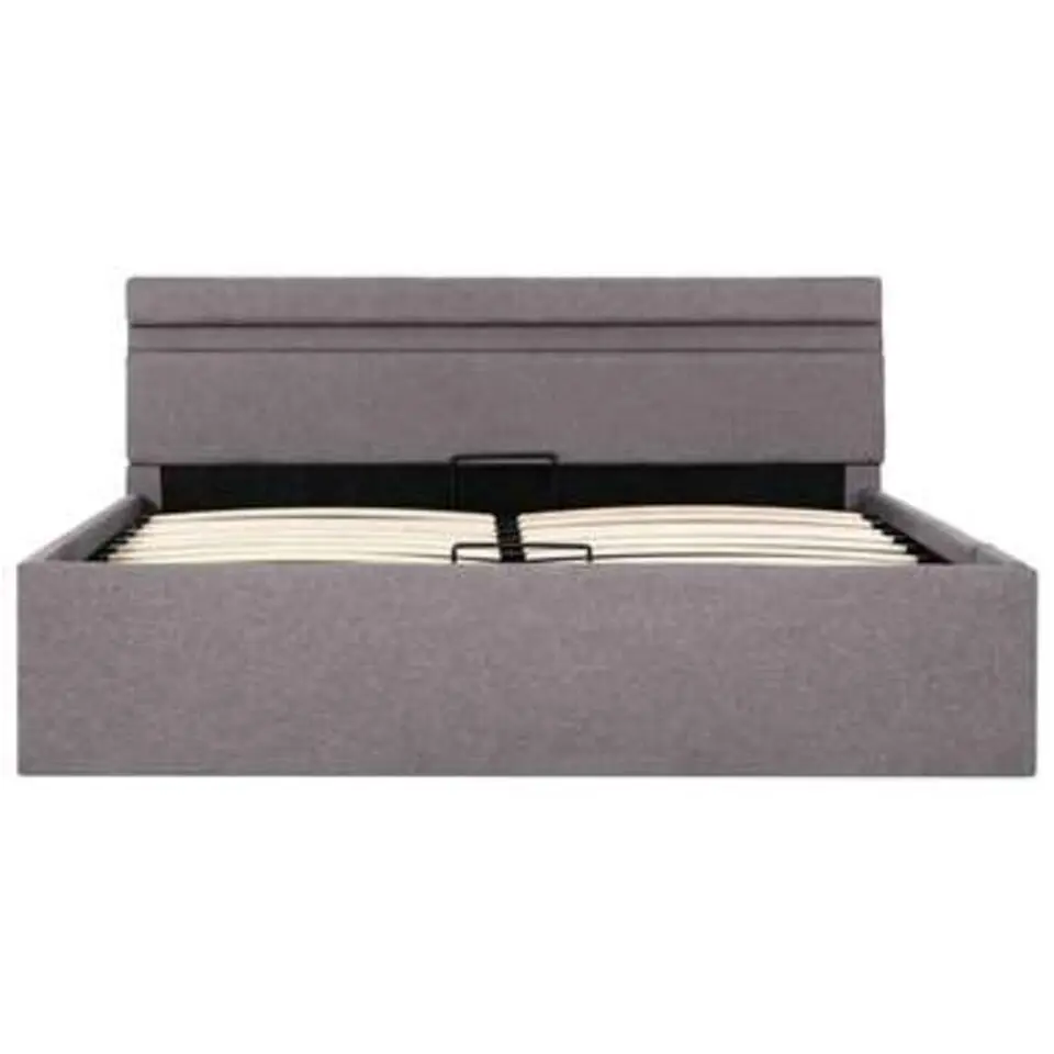 vidaXL - Bed met opbergruimte en LED - Hydraulische - Taupe - Stof - 120x200 cm