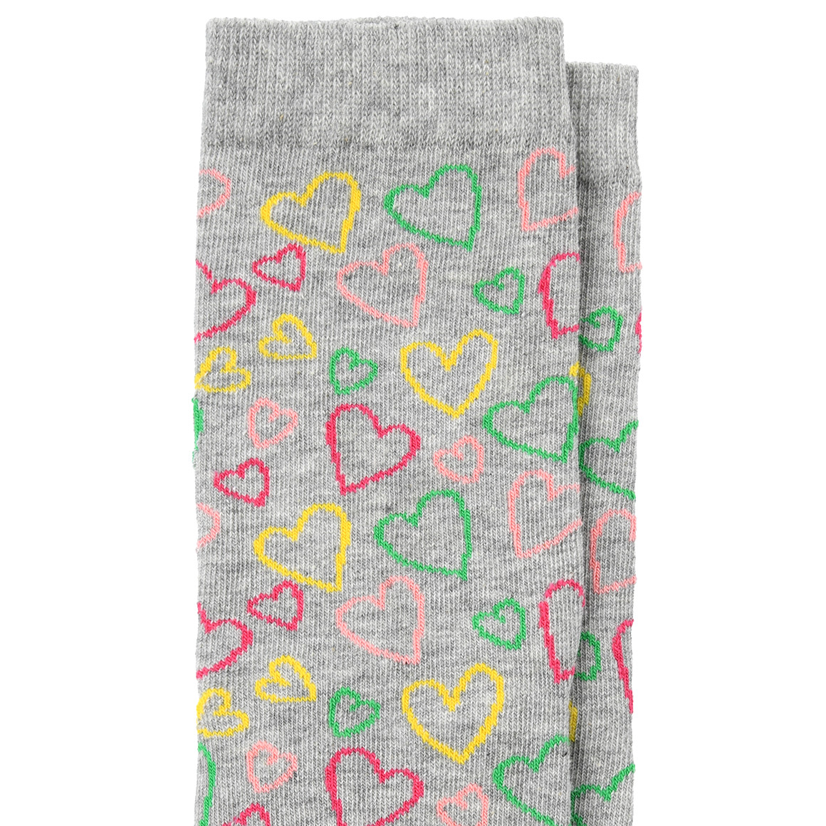 Gina Benotti 1 Paar Damen Socken mit bunten Herzen hellgrau