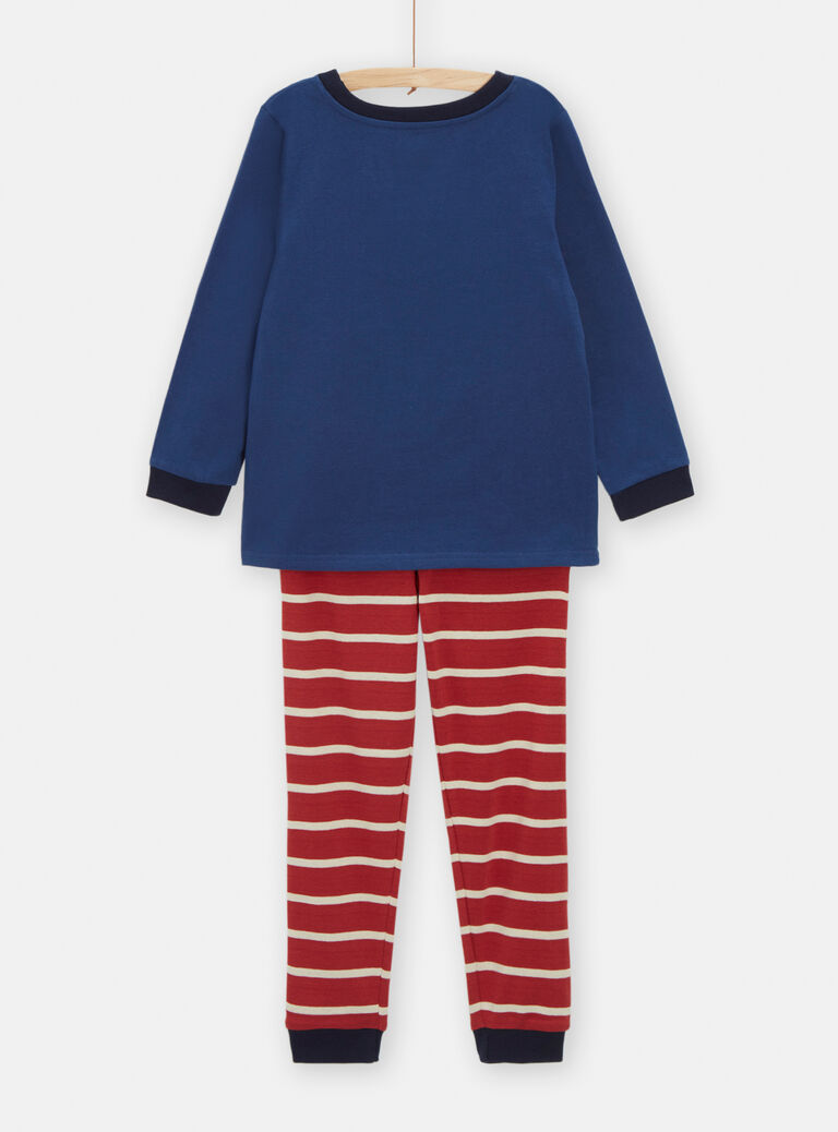 Pyjama bleu animation hélicoptère pour garçon
