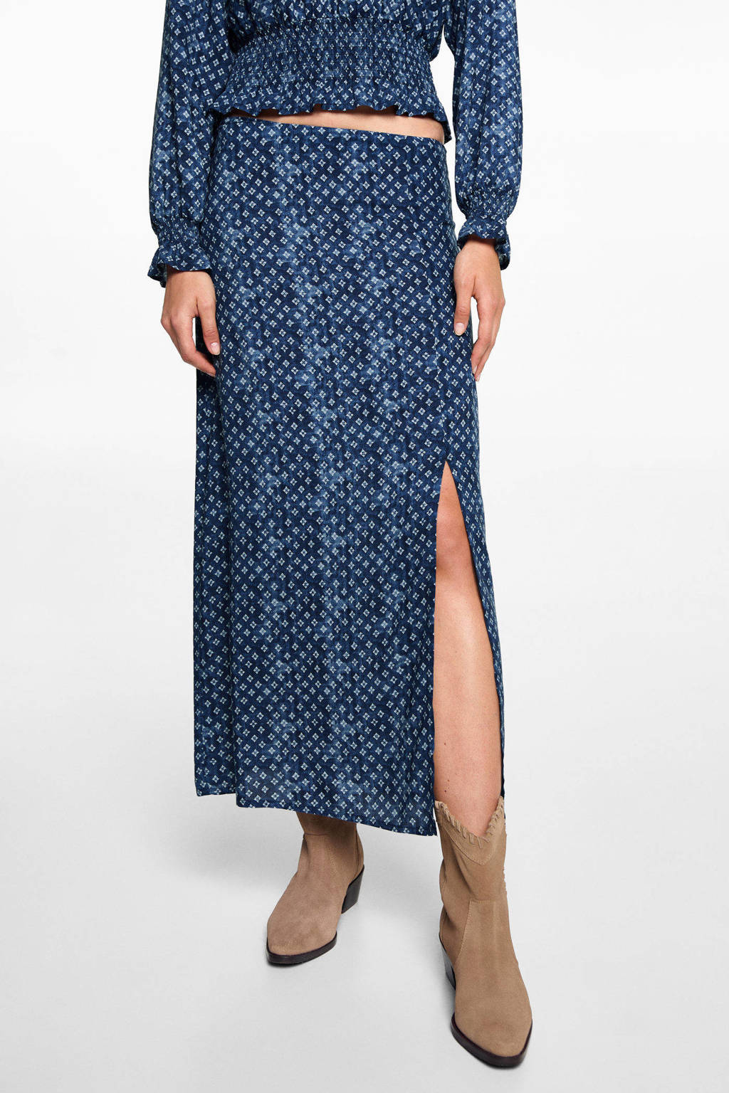 MANGO TEEN maxi rok blauw