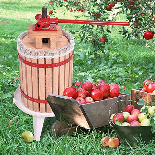 Froadp Manuel Pressoir à Fruit, Broyeuse à Fruits avec Bois Compressés et Filets de Pressage, Presse à Fruits de Table Hydraulique Extracteur pour Jus Vin Raisin Cidre pressé, Volume 18L : Cuisine et Maison