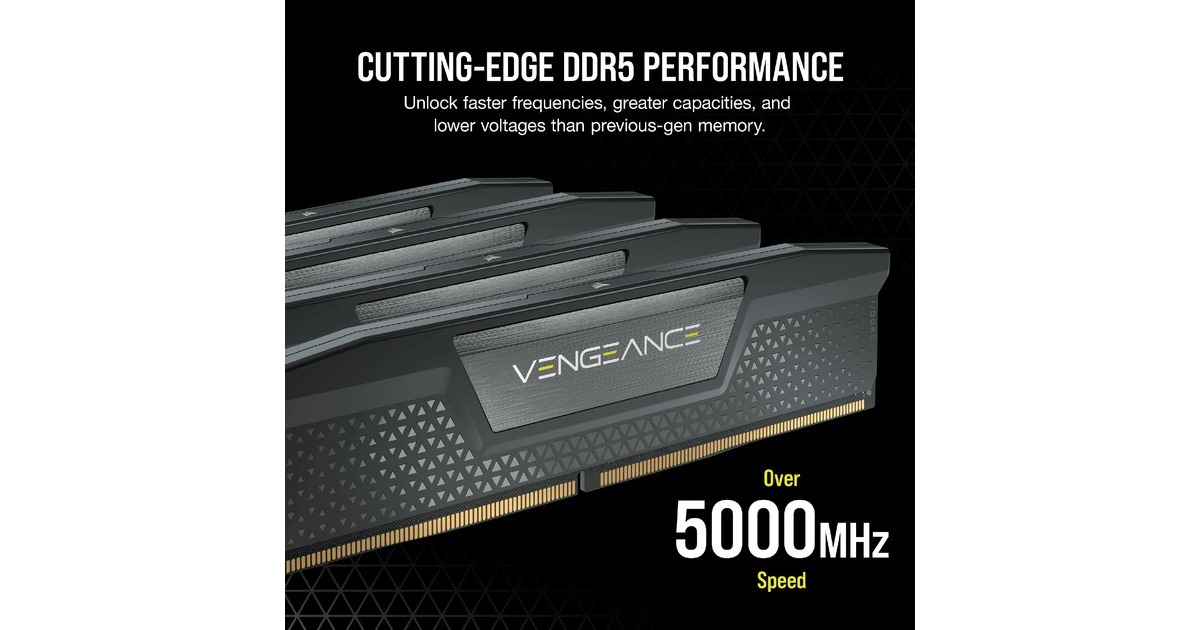 Corsair64 GB DDR5-5600 Kit werkgeheugen  (Zwart, CMK64GX5M2B5600C40, Vengeance, XMP)