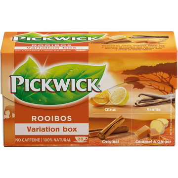 Pickwick Rooibos Variation Box Citrus Vanilla Original Caramel & Ginger 5 x 4 x 1,5 g