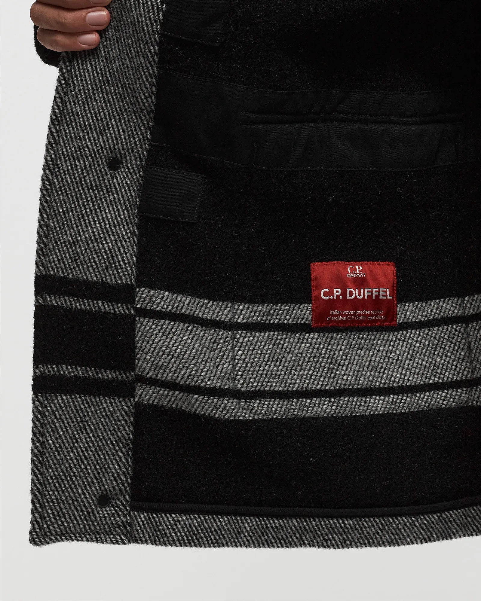 C.P. Company C.P. DUFFEL JACQUARD STRIPED COAT