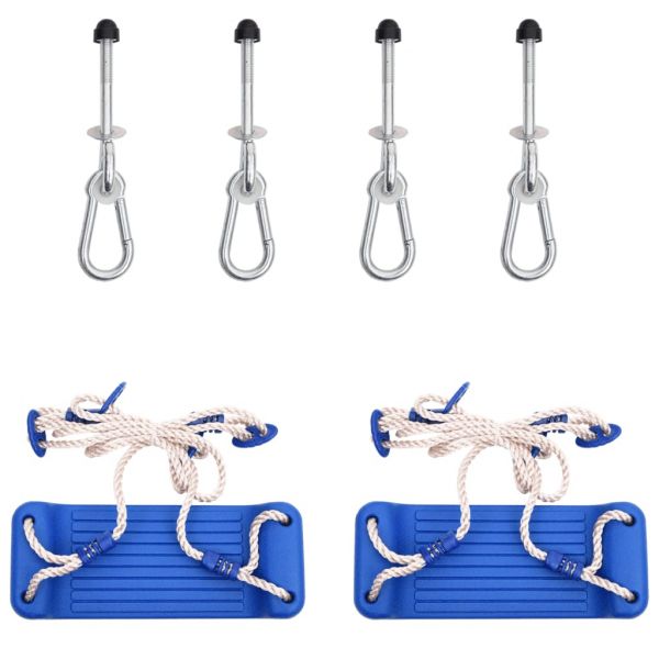 vidaXL Assentos de baloiço 2pcs c/ pedras de escalada azul