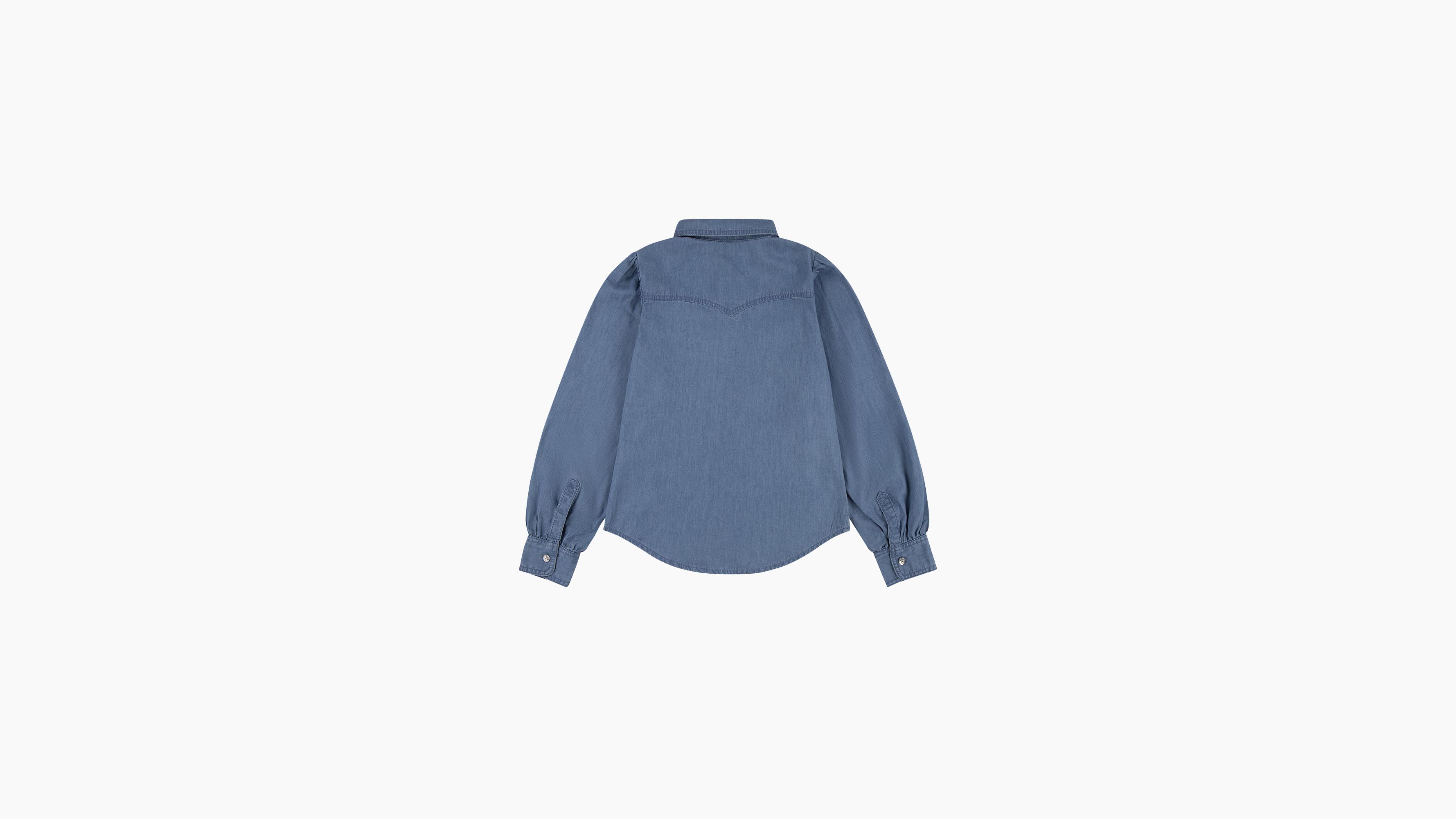 Enfant chemise western denim manche longue - Clean Medium - Bleu