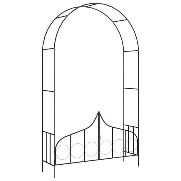 vidaXL Hagebue med port svart 138x40x238 cm jern