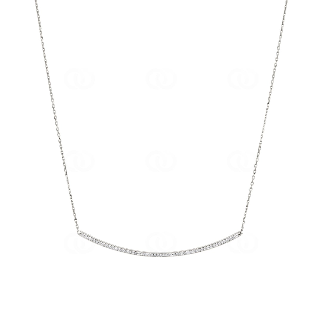 Collier 925 Silber rhodiniert mit Zirkonia 43cm