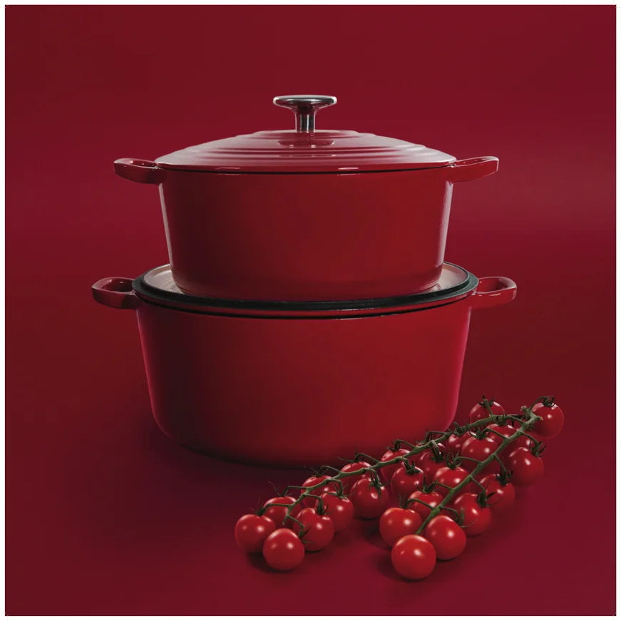 BK Bourgogne Braadpan Gietijzer - Chili Red