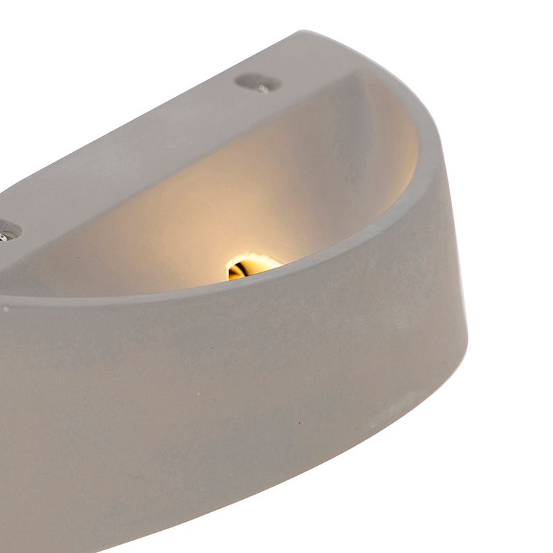 Landelijke wandlamp beton halfrond - Adelaide