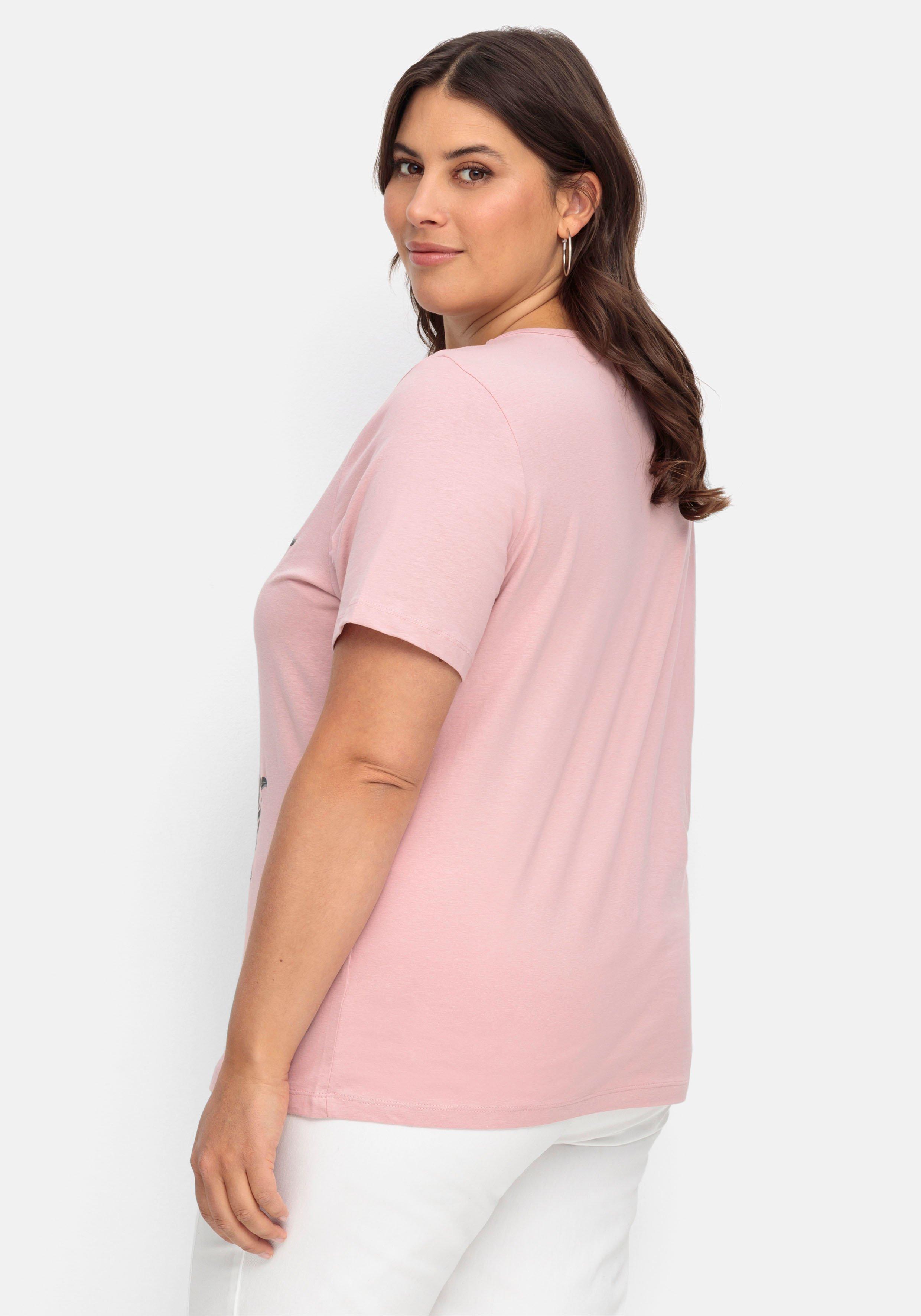 Jerseyshirt mit Frontprint und kurzem Ärmel