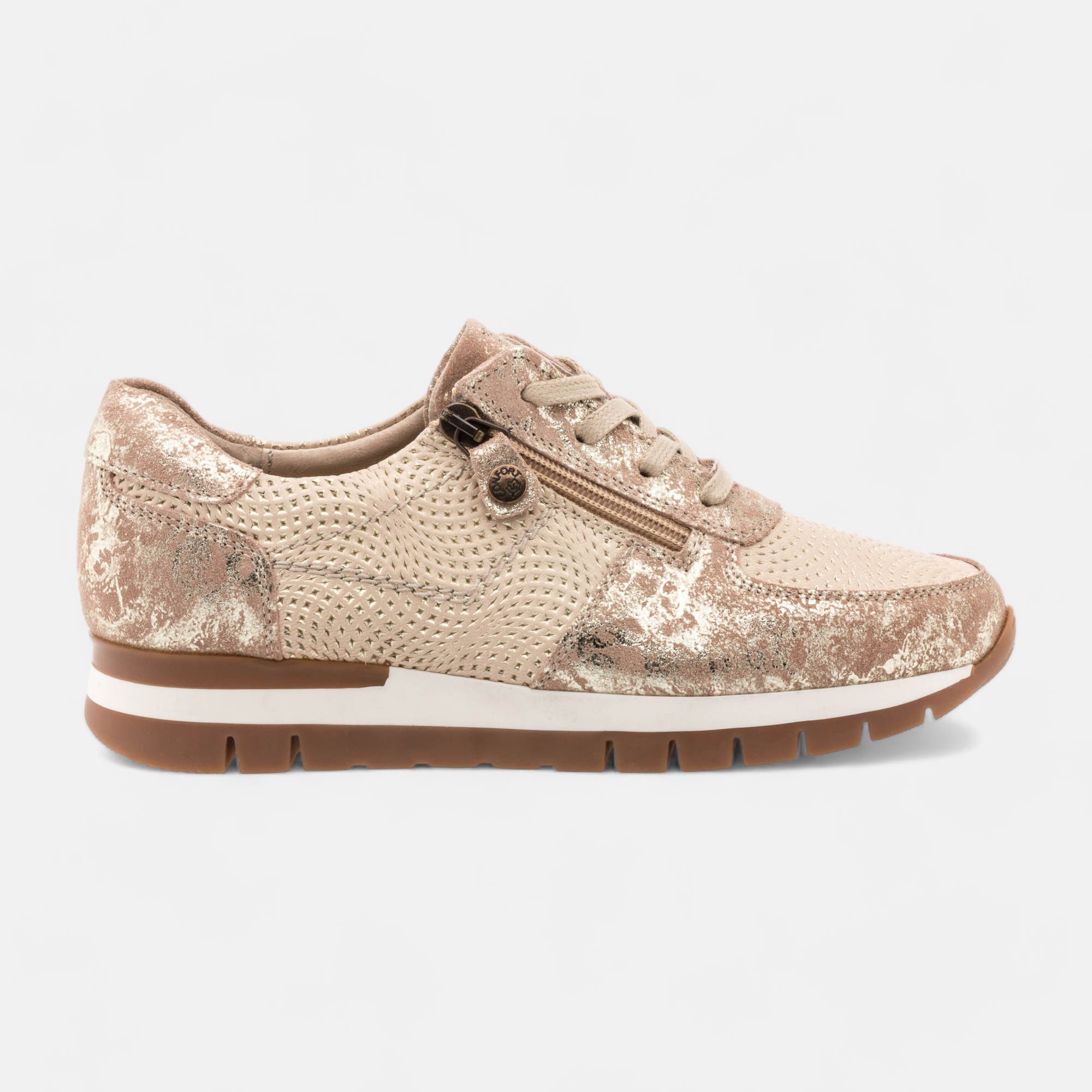 Derbies pieds sensibles Femme en cuir or