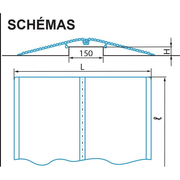 Rampe de franchissement d'obstacles L: 610mm