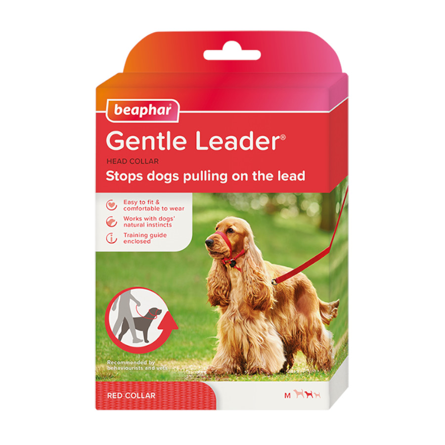 Coleira de treinamento Beaphar Gentle Leader vermelha para cães