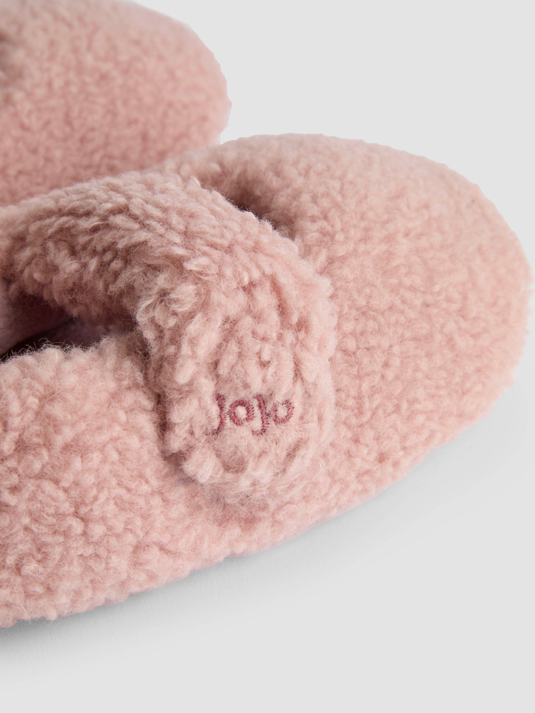 Roze - JoJo Maman Bébé Velvet Bow Ballet Pump Slippers