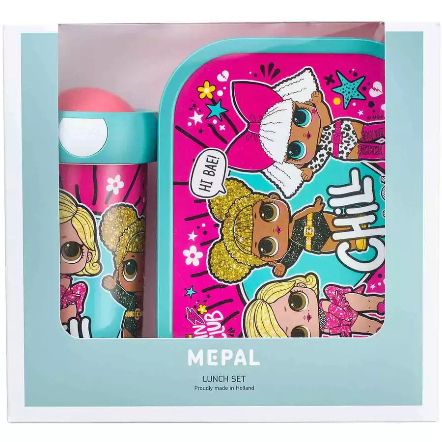 Mepal Brotdose + Verschlussbecher Campus 300 ml + 700 ml 2er Set türkis-pink