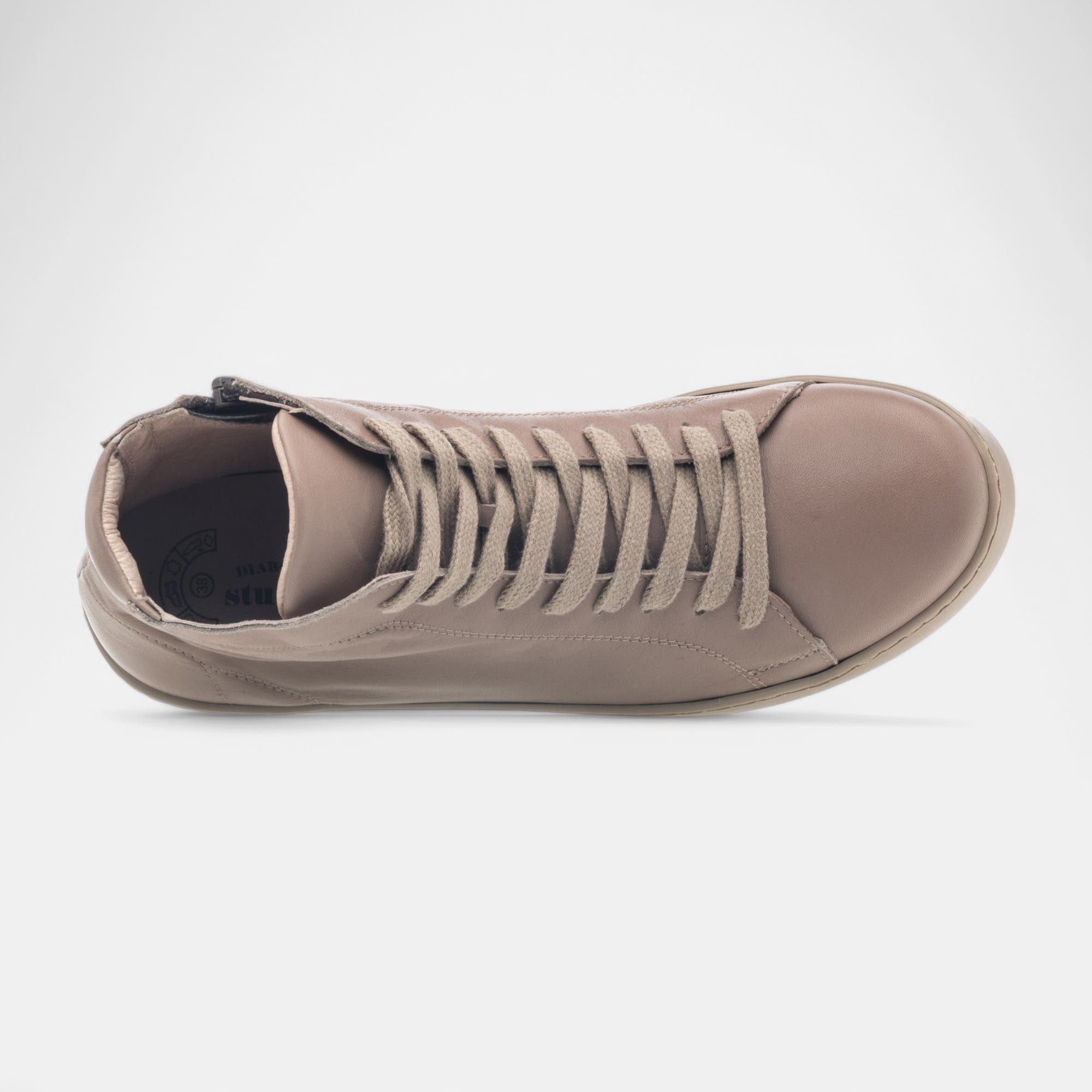 Bottines à lacets Femme en cuir beige
