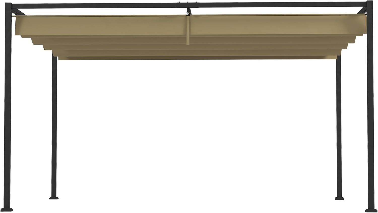 Outsunny Pergola 3x2m Garten Pavillon, Terrassendachung aus Metall, Gartenpavillon mit verstellbares Dach, Freistehend, Sonnenschutz für Terrasse und Garten, Khaki