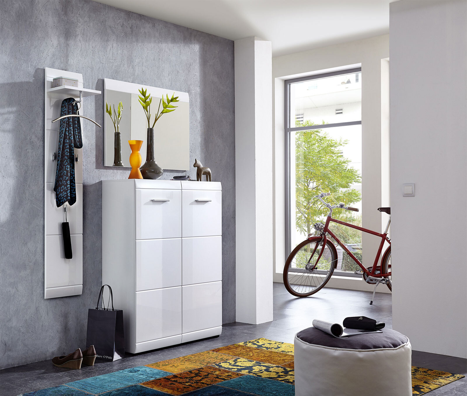 CASAVANTI Spiegel ARON 89 x 63 cm Hochglanz weiß