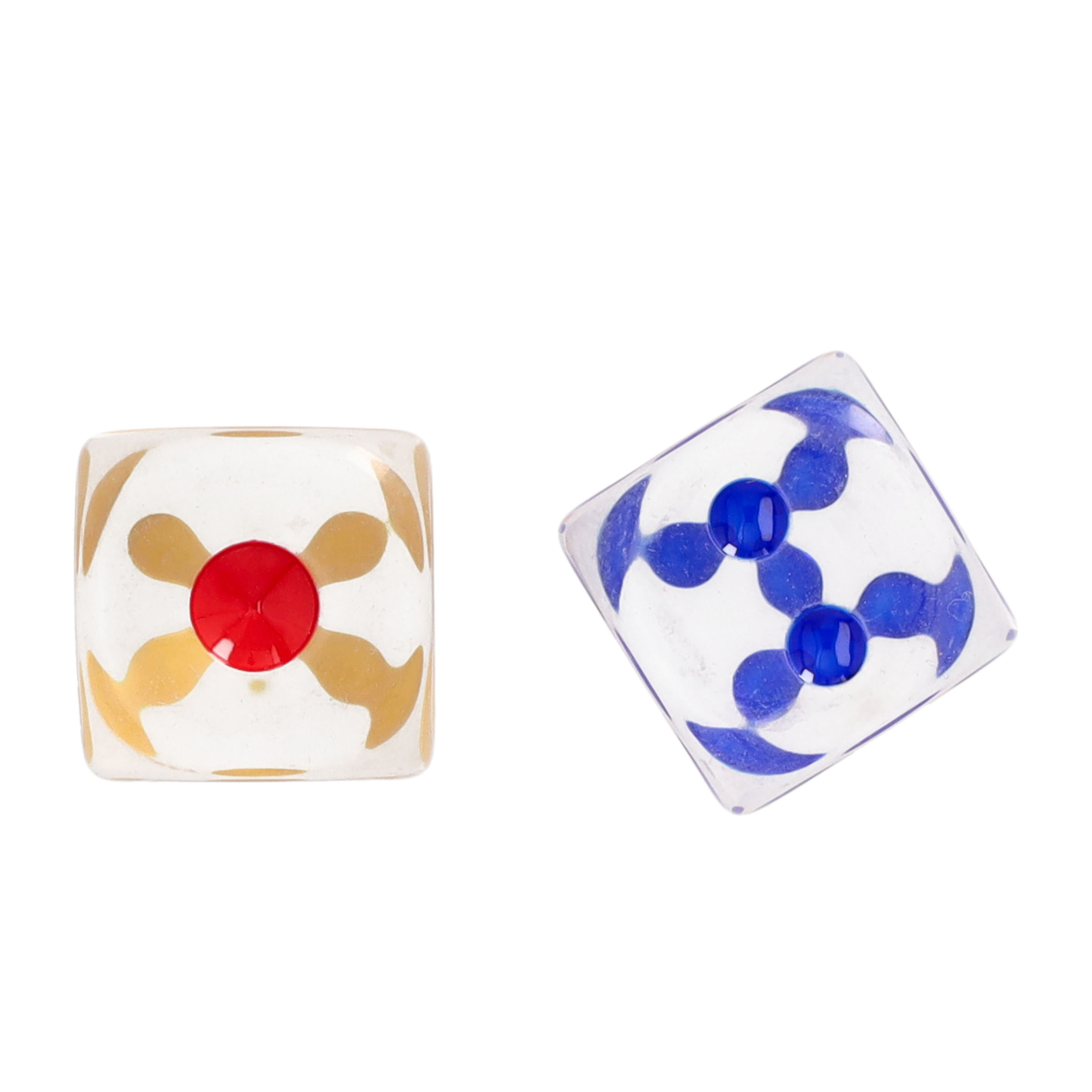 (2er Set) 30x30mm XL Acryl Würfel Spiel Zubehör Party Cube Würfelspiel - Transparent / Bunt