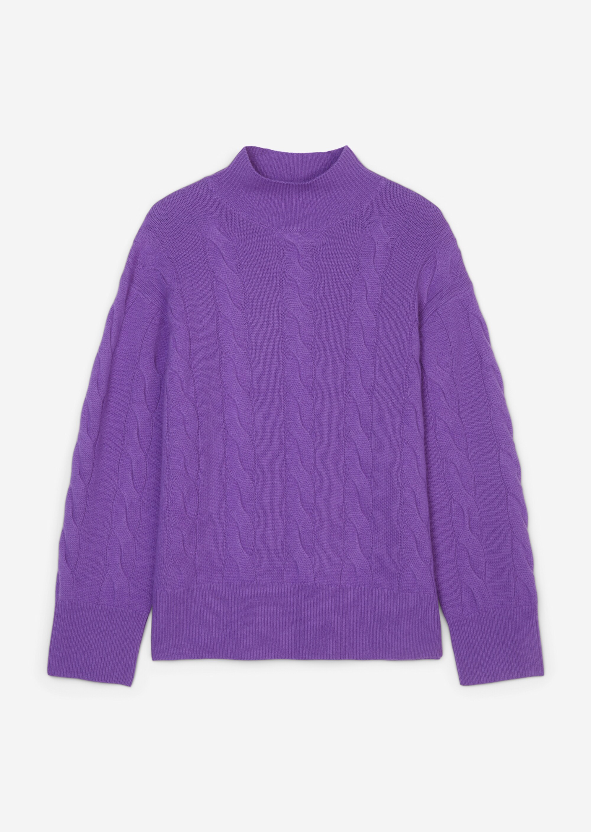Zopfmuster-Pullover oversize aus Schurwolle-Kaschmirwolle-Mix