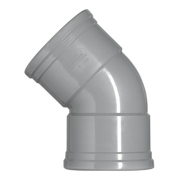 Martens PVC bocht 45° grijs 2x manchet 110 mm