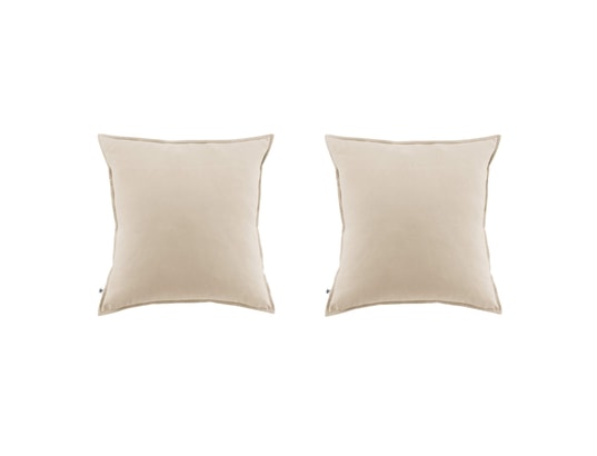TERRE DE NUIT - Taie d'oreiller Lot de 2 taies d'oreiller flanelle beige 50x70 cm