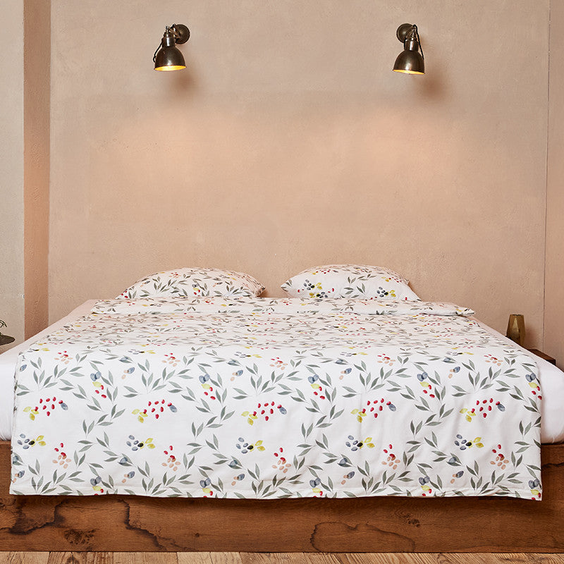 Duvetbezug AMIATA white-olive