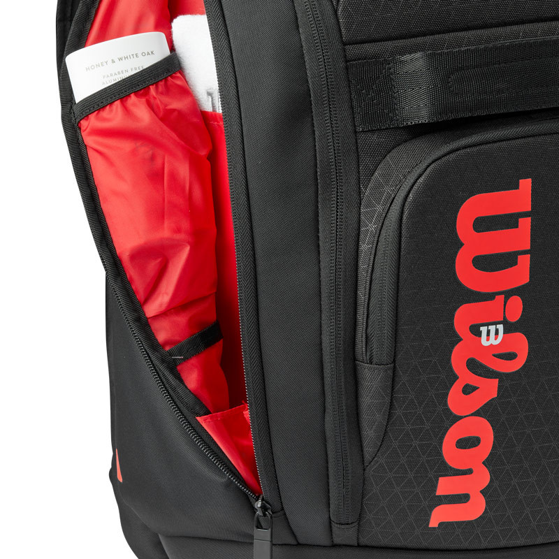Sac à dos de tennis Wilson backpack Clash V3 noir et rouge