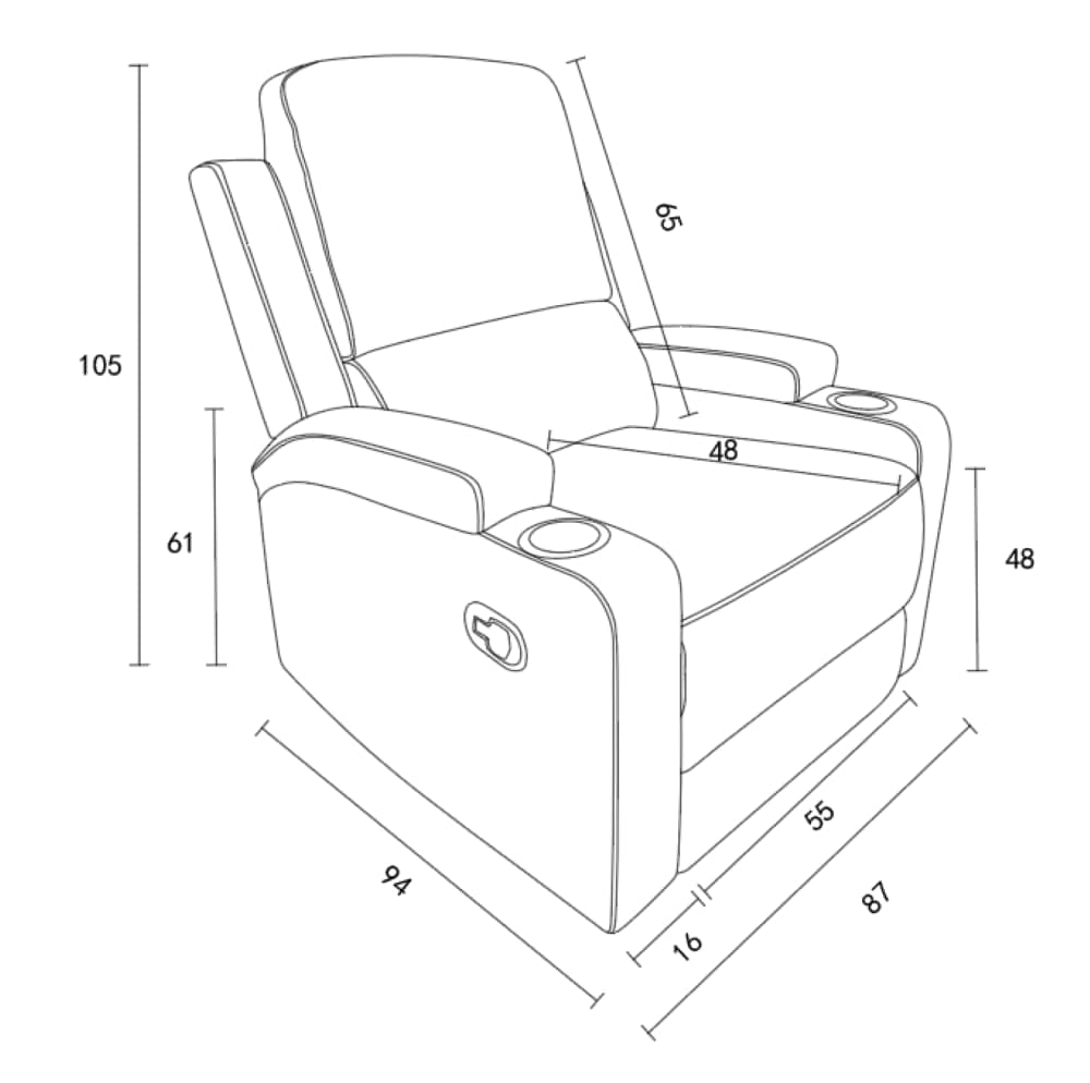 Home affaire Relaxsessel »Napori« TV-Sessel, Kinosessel mit Relaxfunktion in 2 Sitzen, Getränkehalter