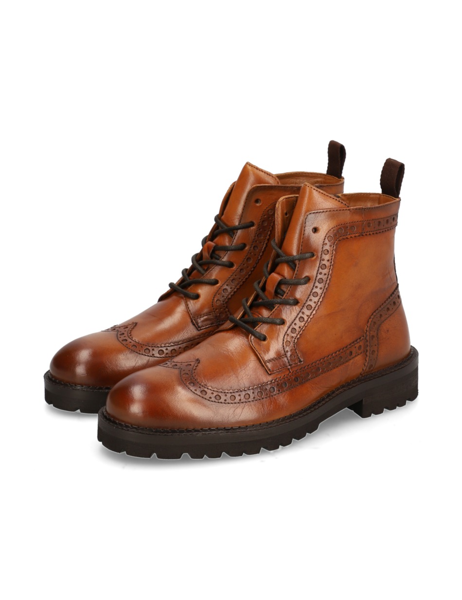 Glattleder Schnürstiefelette
