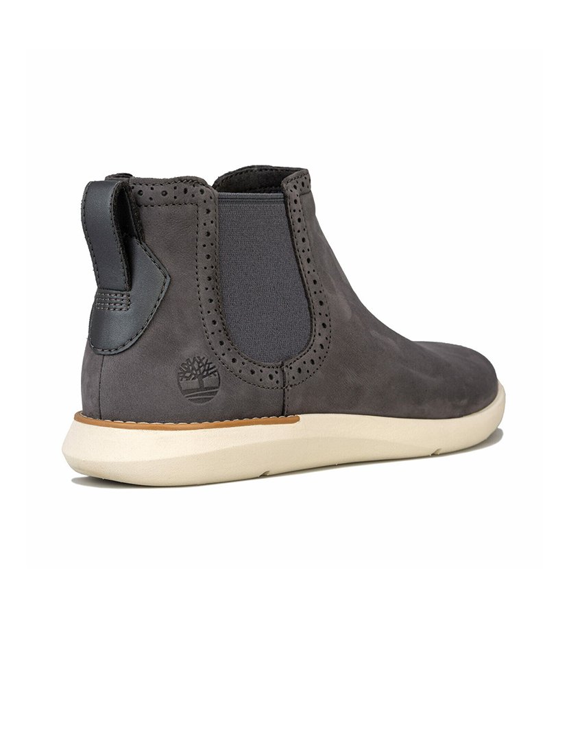 Bradenton Grey Leather Ankle Boots