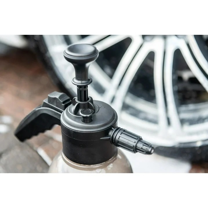 (2L) KFZ Auto-Schaumsprüher / Transparent Handpumpe für Autowäsche & Detailreinigung / Drucksprüher für Snow Foam & Reinigungsmittel - Schwarz