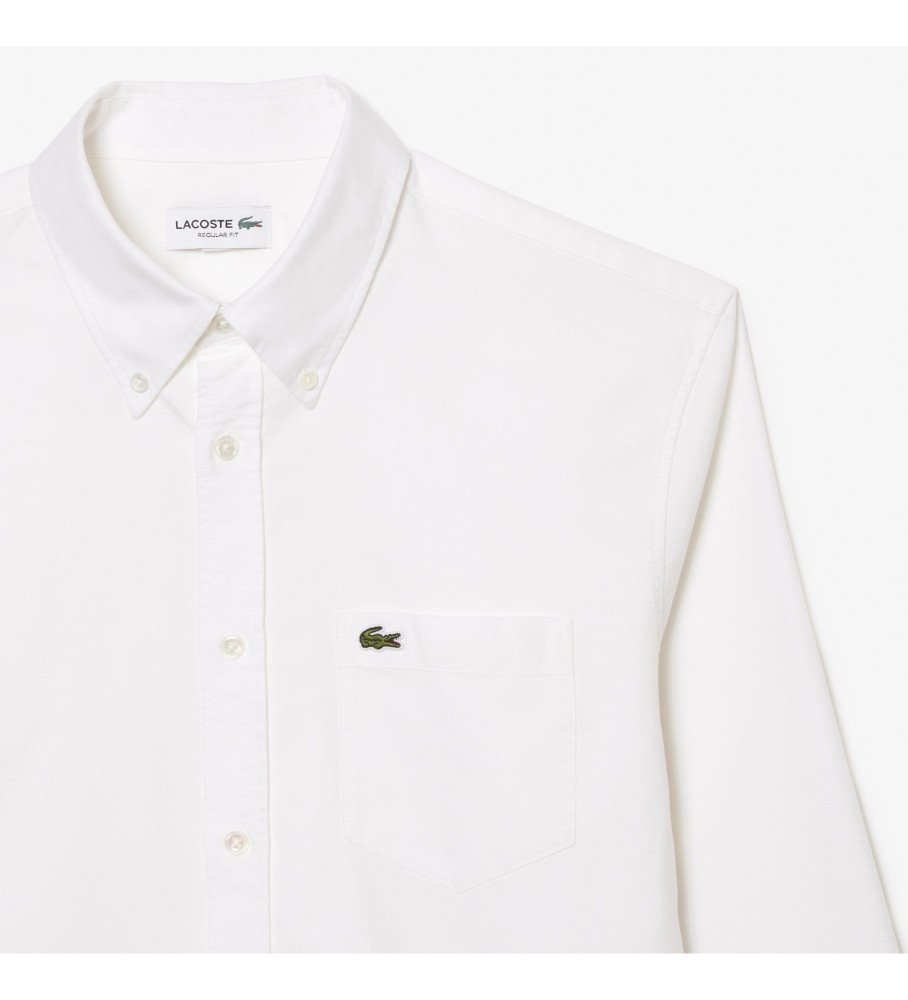 Camisa Oxford Lacoste, corte regular, branca