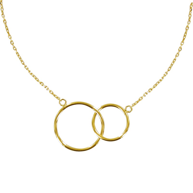 Collier Plaqué Or Deux Cercles