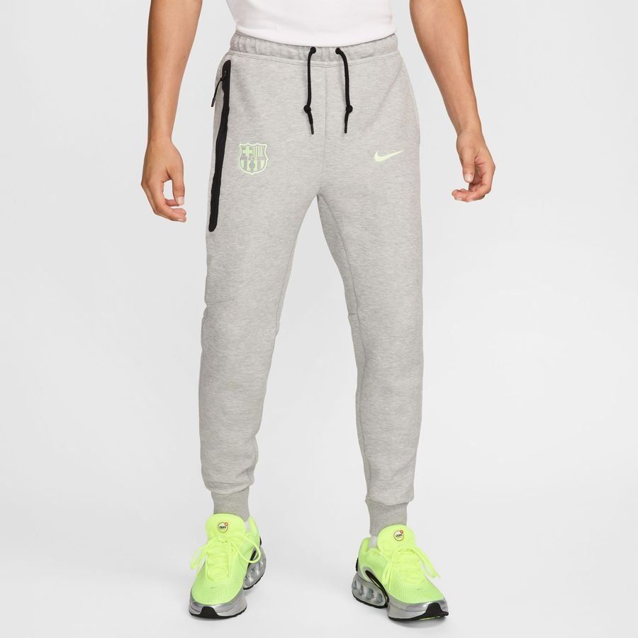 FC Barcelone Bas de Survêtement NSW Tech Fleece - Gris/Jaune Fluo