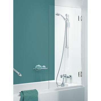 Sealskin I AM maatwerk badwand 1-delig, 701-800 br, tot 1600 hg, RVS (look), helder glas   antikalk.