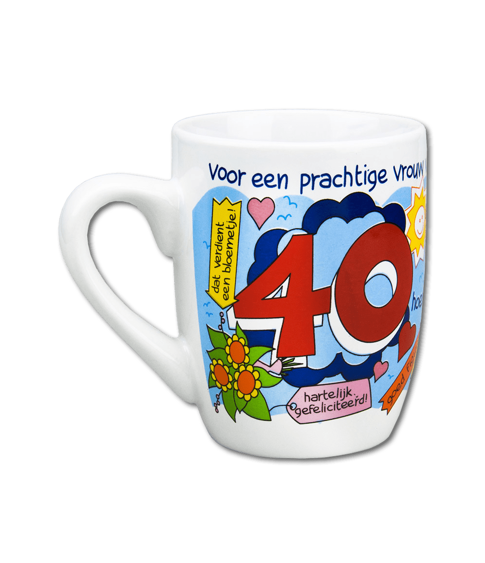Mok 40 Jaar Vrouw 12cm