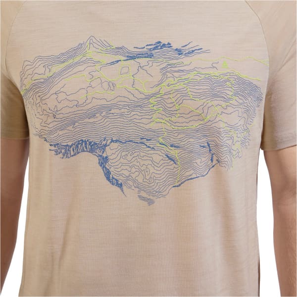 T-shirt randonnée ODLO ASCENT PW 130 TOPOGRAPHY CREW NECK S/S SILVER CLOUD MELANGE