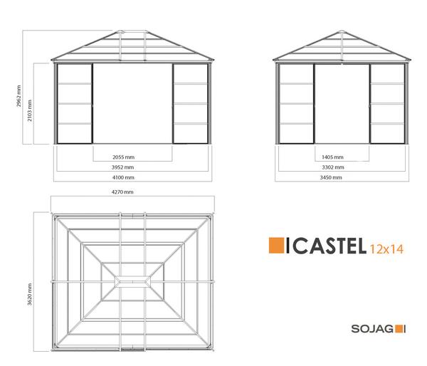 Sojag Pavillon Castel 12x14, inkl.