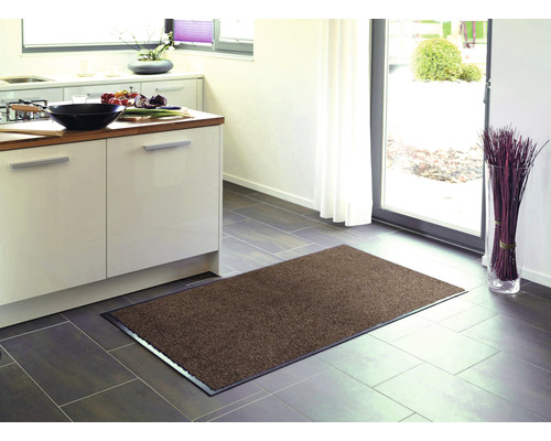 Op maat gemaakte Proper Tex bruine deurmat, 120 cm breed (per meter verkocht)