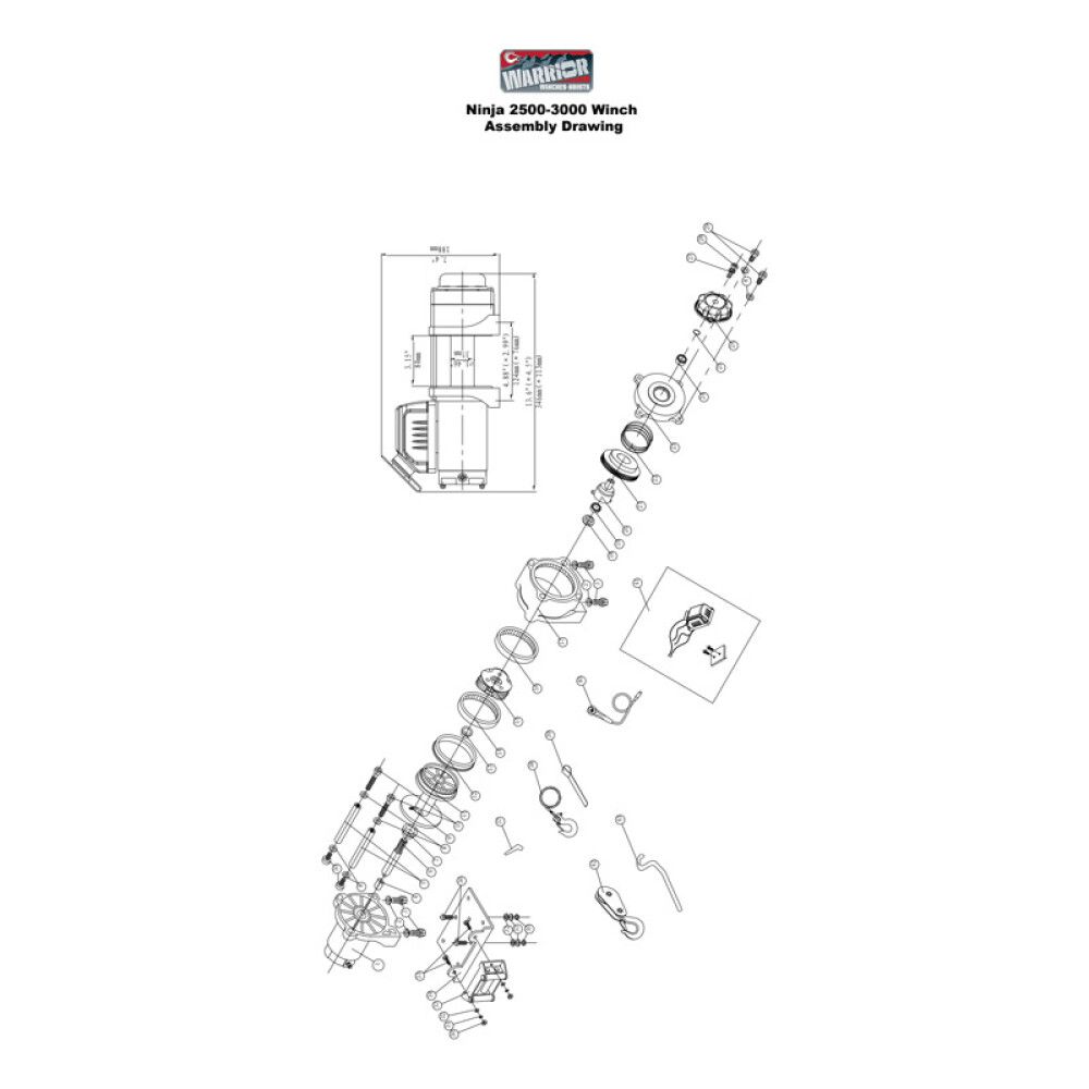 VINSJ WARRIOR WINCHES NINJA 12V 1588KG IP54